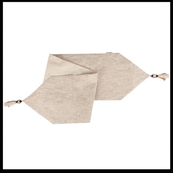 Primitives By Kathy - Neutral w/ Tassels Table Runner - Picture 1 of 2